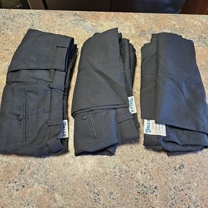 Lot Of 3 Galls Wirk Pants TR605 Charcoal 5 POCKET 100% POLYESTER SIZE 36 NWT